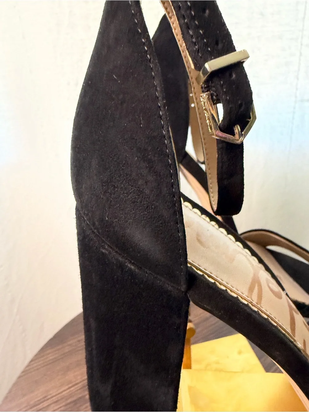 ⁠Sam Edelman Yaro Black Suede Block Heel Sandals Size 8.5⁠